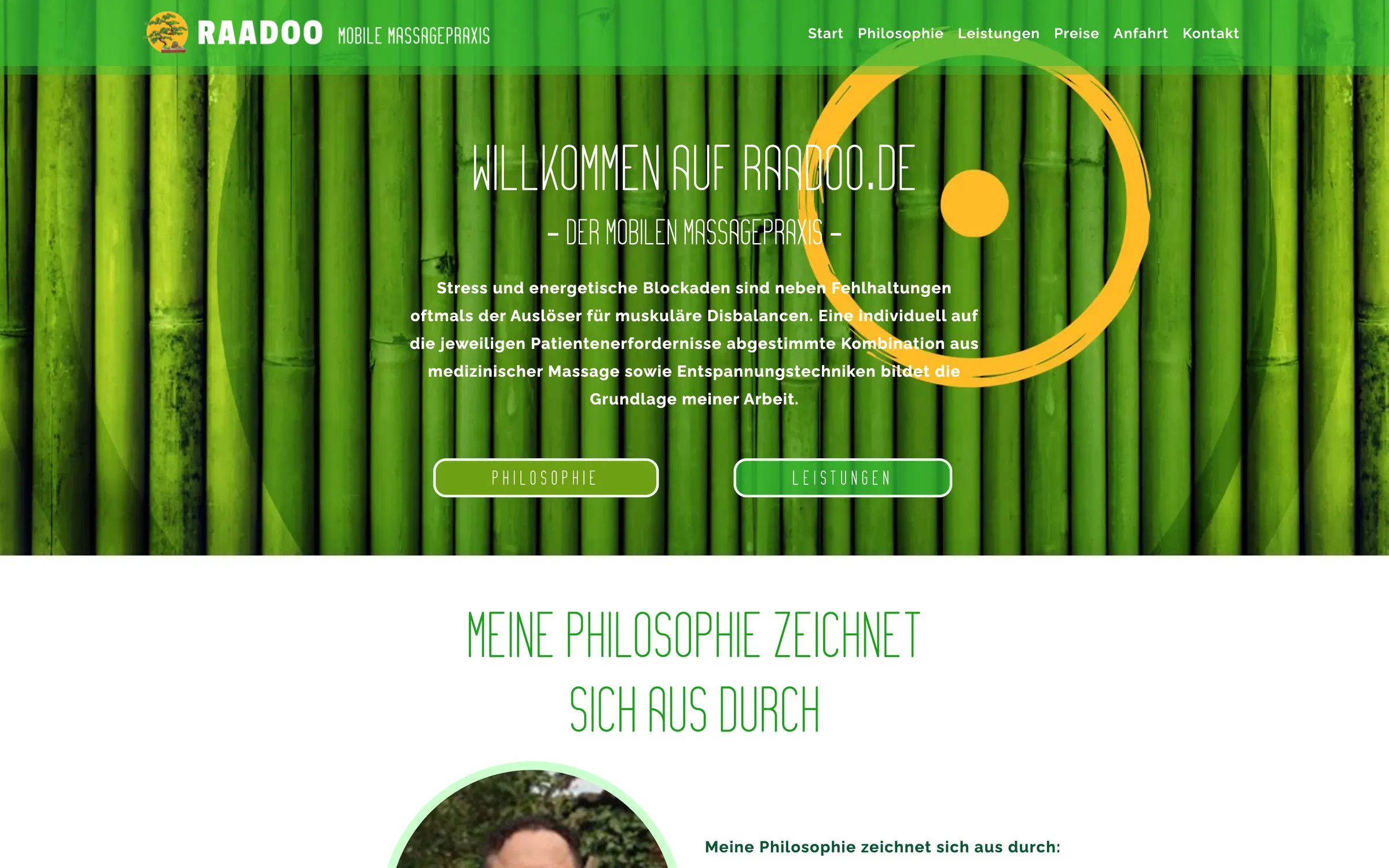 RAADOO Mobile Massage — Startseite · Desktop